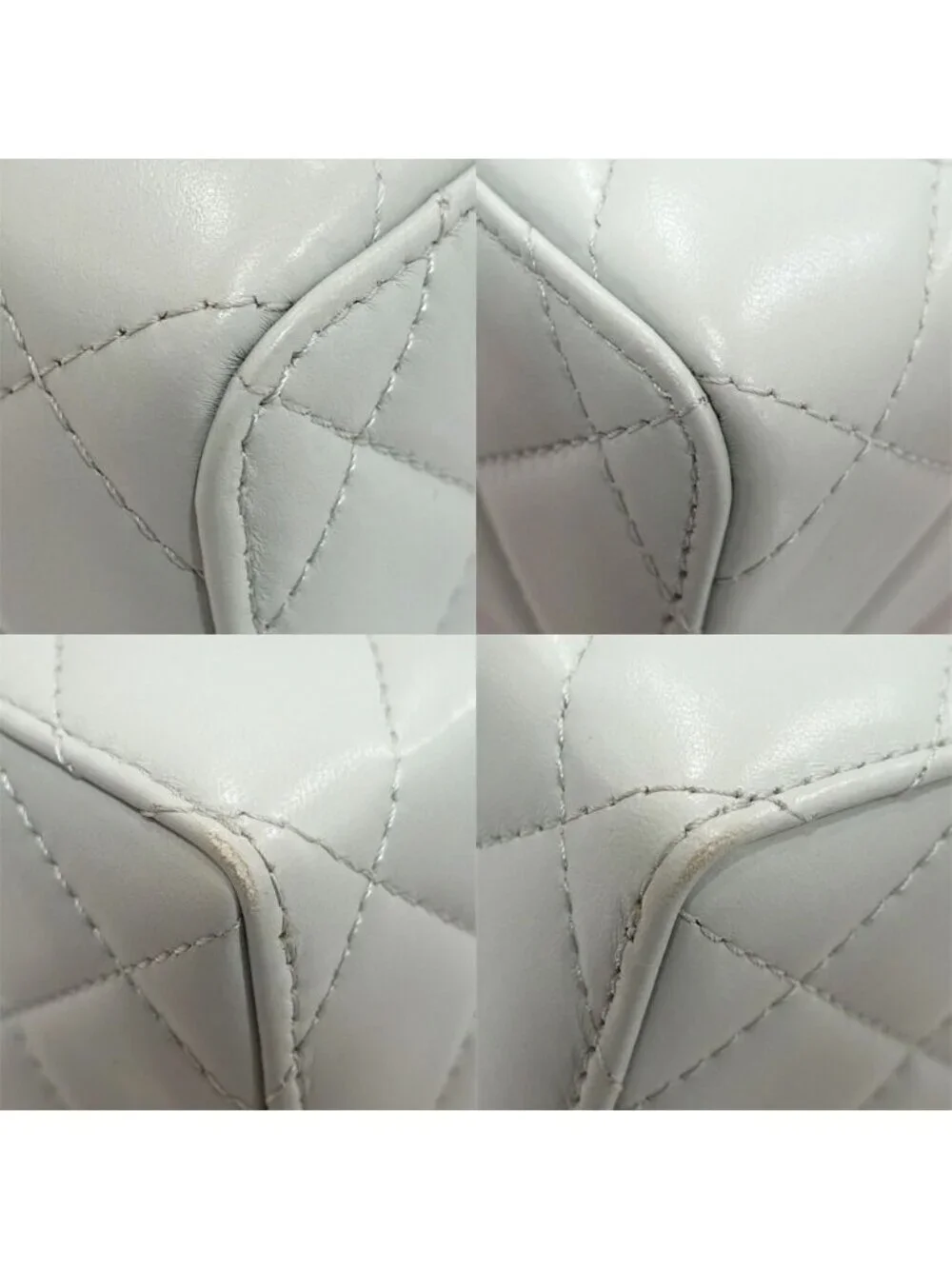 Chanel Top Handle Mini Flap Quilted Shoulder Bag Lambskin Light Blue